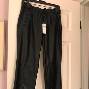 BCBG faux leather joggers